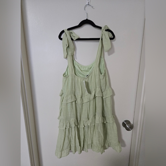 Light Green Ruffle Dress - Picture 2 of 3